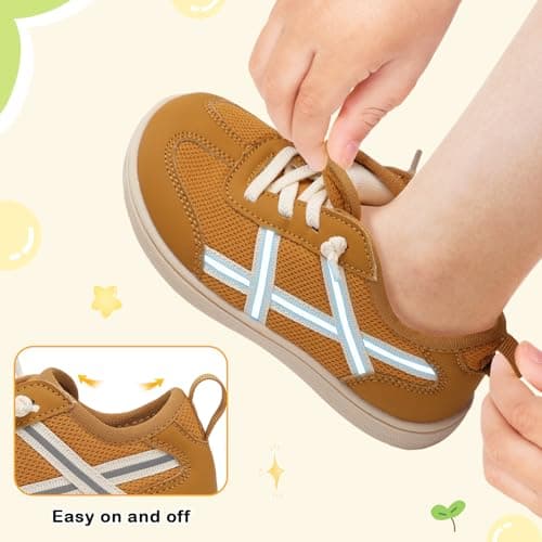 JOINFREE Toddler Walking Shoes Wide Toe Box Kids Shoes Brown — view 4