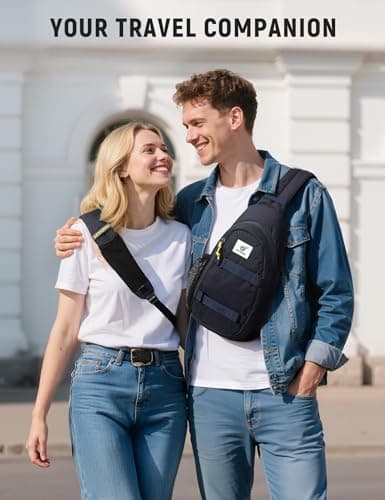 SKYSPER Sling Bag Anti-Theft RFID Crossbody Bag Travel Cross Body Backpack Shoulder Hiking Sling Daypack(Navyblue) — view 6