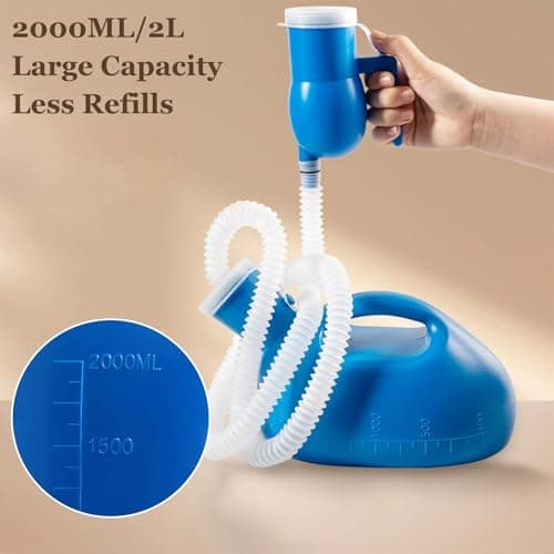 2 Litre Portable Urinal Bottles, 1.5M Hose Urine Collection Solution — view 6