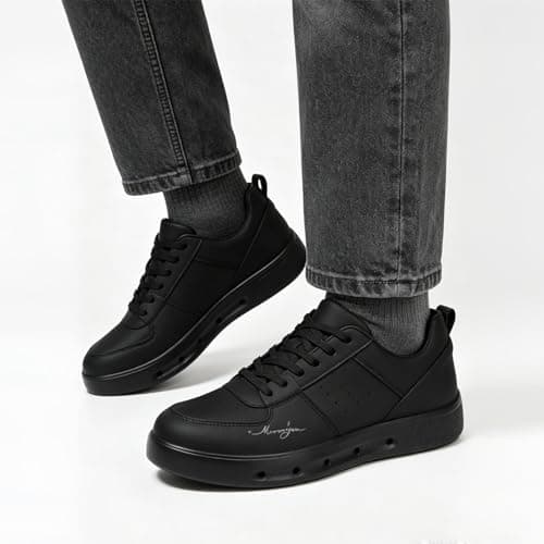 Mirroryou Mens Casual Dress Sneakers Lace-up Fashion Shoes Black 10 — view 3