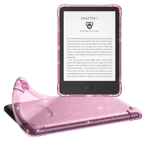 MoKo Case for 6" Kindle (11th Generation-2024/2022), Glitter Flowers Pink
