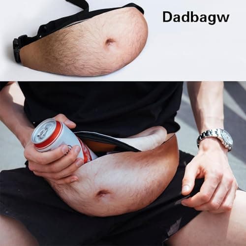 Dad Bag Beer Belly Waist Packs, Unisex Zipped Pockets Money Belt Bag (A) — view 5