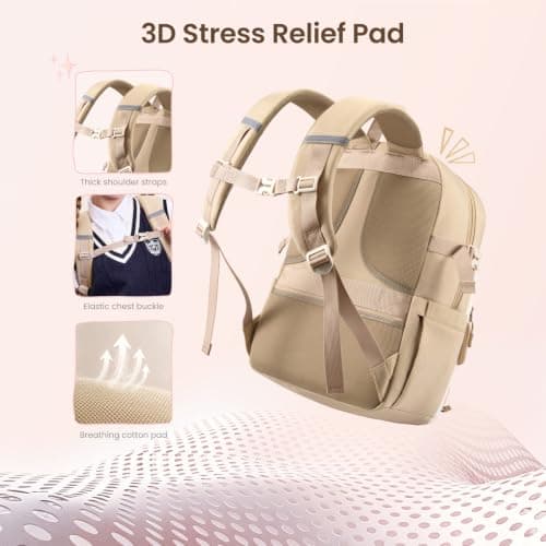 LOVEVOOK School Backpack Womens, Cute Rucksack School Bag for Teenage Girls — view 4
