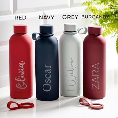 Engraved Personalised Water Bottle 500ml, Peach, Vacuum Flask — view 4