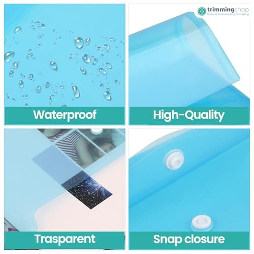 Trimming Shop A4 Plastic Document Wallets with Snap Closure, 5pcs — view 4