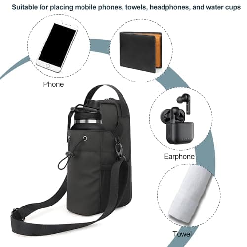 XHNKEG Magnetic Gym Bag, Water Bottle Holder Training Draw Sling Bag Sport Bottle Organizer Gym Accessories for Men and Women Outdoor Basketball Bike — view 5