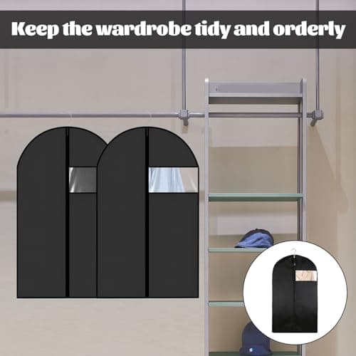 2 Pack Suit Covers for Men with Zipper,Suit Bags for Men,60 * 100 cm Foldable and Dustproof Suits Carriers for Man,Easy to Store,Reusable Clothes covers,Suitable for Coats,Jackets,Pullovers — view 4