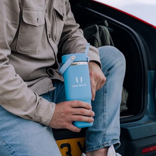 Sparrow Metal Water Bottle with Straw - 900ml - Insulated Tumbler Flex Lid — view 5