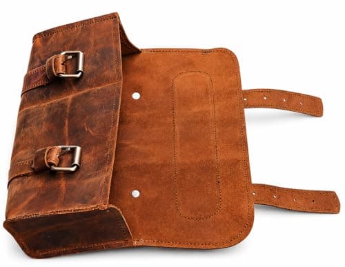 american blue Genuine Leather Handlebar Saddle Motorcycle Bag Bicycle Tool Pannier Travel Accessories Fork Bicycle Seat Accessories Cycle Carrier (Design No 1) — view 6