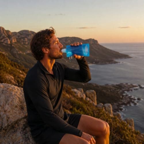 Vosali 7 Pack Foldable Water Bottle 500ml with Sturdy Carabiner Clip — view 5