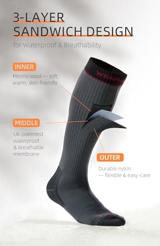 WRAP ME Knee High Waterproof Socks, Merino Lined — view 3