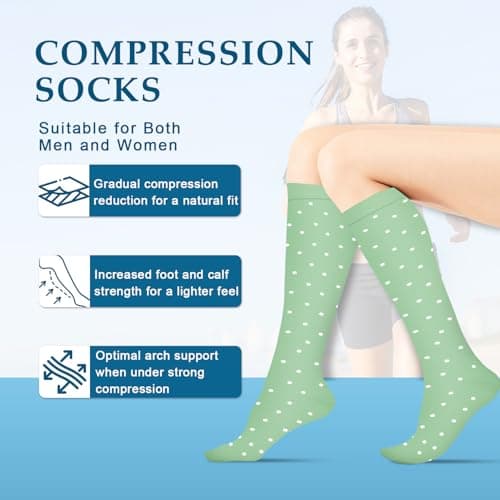 8 Pairs Compression Socks for Women & Men 15-20 mmHg Compression Stockings for Blood Circulation,Support Socks for Running,Nurses,Athletic,Hikin (colorful, S/M) — view 3