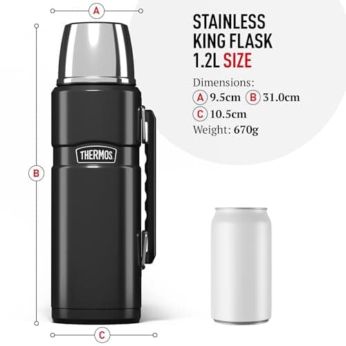 Thermos Stainless King Cranberry Red Drinks Flask (1.2L) 24h Hot | 24h Cold — view 5
