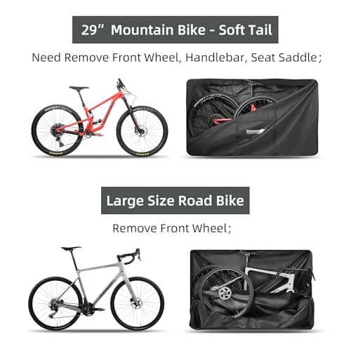 Rhinowalk Bike Transport Bag for 29 Inch Wheel Size Mountain Road Bikes - Waterproof Bicycle Travel Case Foldable Carrier Bag for Train Air Travel (29inch-Black) — view 3