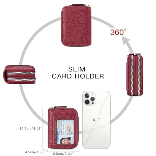 SENDEFN Wallet for Women RFID Blocking Credit Card Holder for Women Small Blocked Accordion Wallets Ladies Purse with Zipper Coin Pocket & ID Window — view 4
