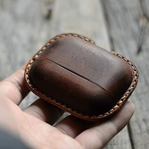 JJNUSA Genuine Leather Distressed for AirPods Pro Wireless Charging Case Leather Protective Case Cover Earbud Case — view 2