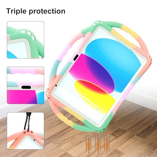 TOPESCT Kids Case for for iPad A16 11th/10th Generation (2025/2022) 11inch/10.9inch- Made of Kid-Friendly Silicone, with Built-in Screen Protector, Shockproof Handle Stand Case For iPad 11th/10th Gen — view 5