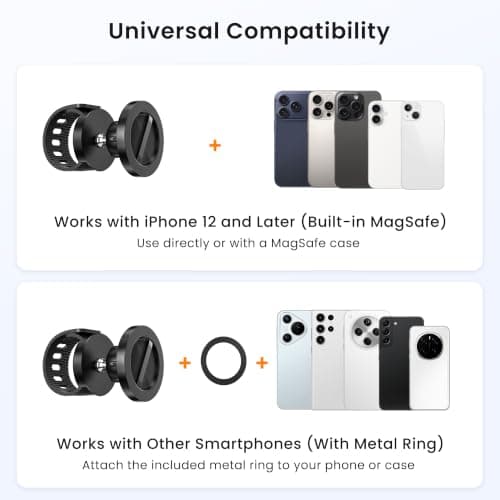 Itramax Gym Stroller Phone Holder,360° Magnetic Handlebar Mount with Strap — view 6