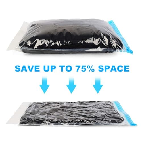 Compression Bags - Travel Accessories - 10 Pack Space Saver Bags - No Vacuum or Pump Needed - Vacuum Storage Bags for Travel Essentials - Home Packing-Organizers (Blue) — view 3
