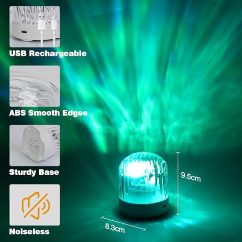 Wixwarmi Galaxy Projector Night Light, 16 Colors Brightness Dimmable Rechargeable Northern Lights Projectors, Sensory Lights with Remote Control, Aurora Light Projector for Bedroom/Party/Game Room — view 5
