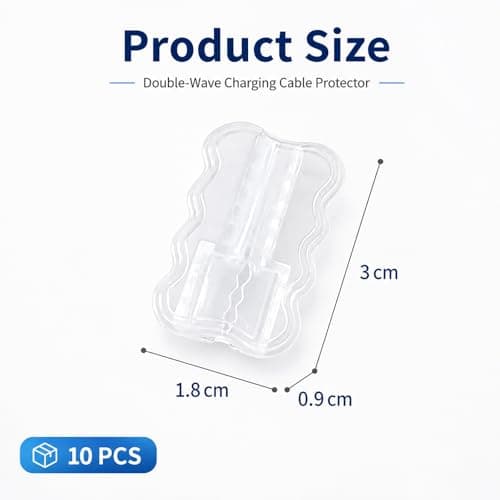 QIHAWN 10Pcs Clear Dual Wave Charger Cable Protectors for Phone Cables — view 2