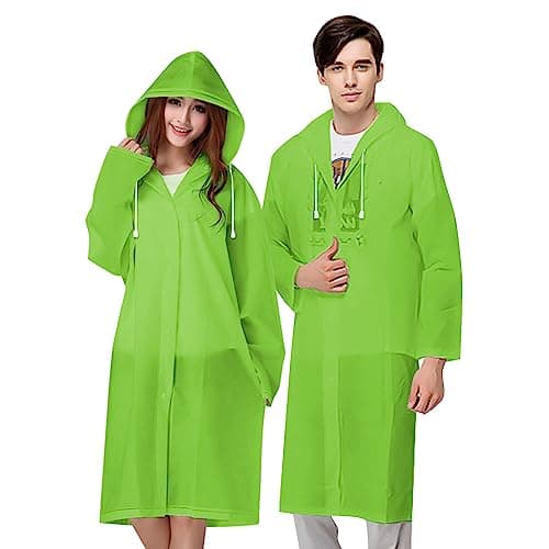 Vicloon Portable Raincoat, 2 Pack Rain Poncho Adult Waterproof with Hoods and Sleeves, Reusable Rain Resistant Poncho for Camping, Emergency Situations, Travel