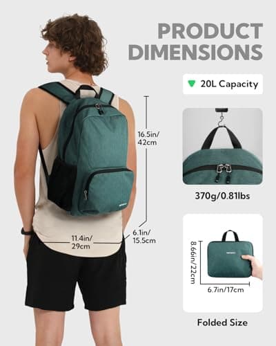Waterfly 20L Foldable Backpack Daypack: Packable Travel Backpack — view 2