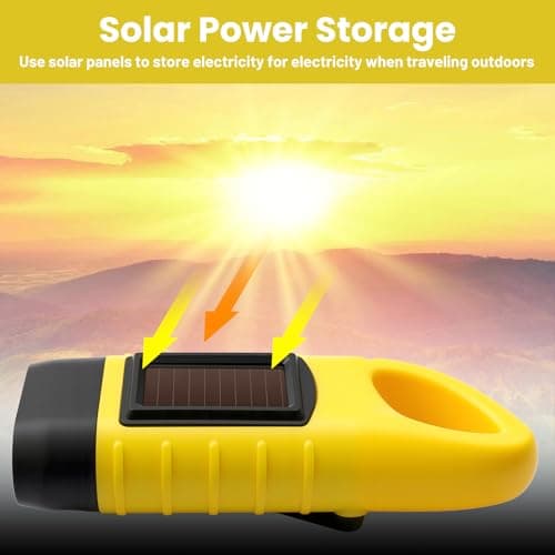 2 PCS Wind Up Solar Torch UK Led Rechargeable Camping Flashlight Hand Crank — view 5
