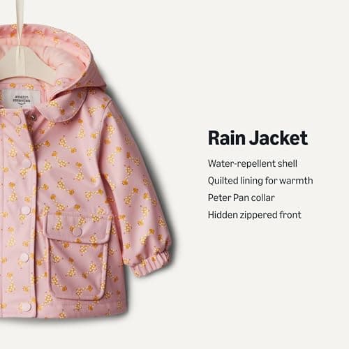 Amazon Essentials x Sofia Grainge Girls' Water-Repellent Rain Jacket, Light Pink Giraffe, 4 Years — view 2