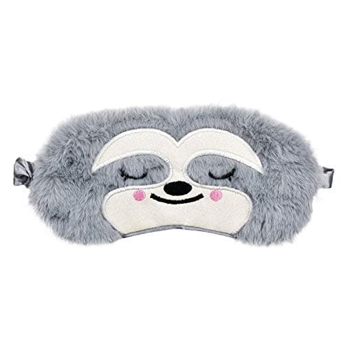 Eye Mask for Sleeping, Ulife Mall Cute Sloth Funny Animal Soft Fluffy Plush Sleep Mask Novelty Blindfold Breathable Silk Eye Cover for Women Men Girls Night Nap Travel Meditation - Sloth