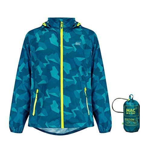 Mac in a Sac Origin II Waterproof Packable Jacket Unisex, Teal Camo, XXS