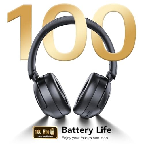 TIMU Active Noise Cancelling Headphones,100H Playtime,Wireless Over Ear Bluetooth Headphones with Deep Bass,Transparency Mode,Clear Calls,Foldable Lightweight for Home/Travel/Commute/Office,Black — view 3