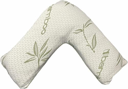 ARLINEN Bamboo Memory Foam V Shaped Pillow for Nursing Mothers, Multi-functional Shredded Memory Foam V Shaped Pillow with Removable Cover. — view 5