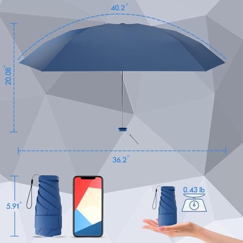 Copulan Mini Travel Umbrella, UPF 50+ Compact Fits in Purse — view 2