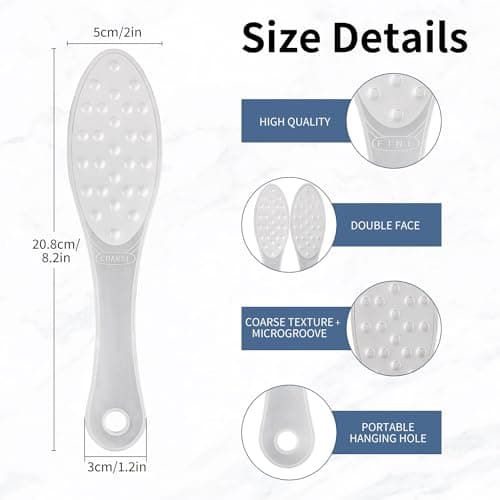 2PCS Stainless Steel Foot Scraper,Professional Foot Rasp Scrubber,Double Sided Pedicure Rasp for Dead Foot Skin and Cracked Heel, Easy to Clean Pedicure Tool(Silver) — view 2