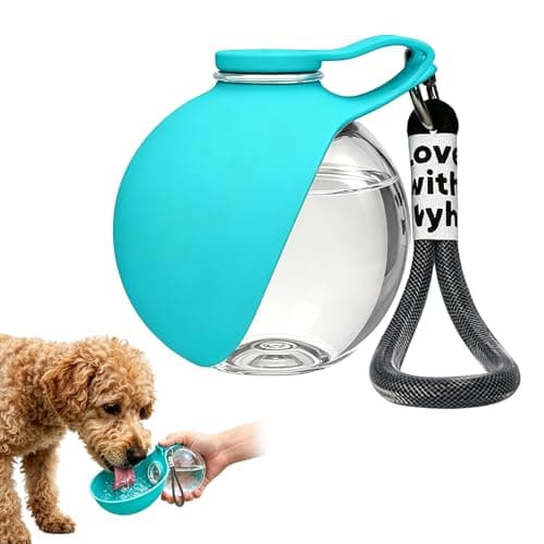 Viilich 2-in-1 Portable Dog Water Bottle for Travel, Foldable Silicone Bowl and Dog Travel Water Bottle, 10oz/285ml Leak-Proof Pet Drink Dispenser for Walking, Road Trips and Hiking