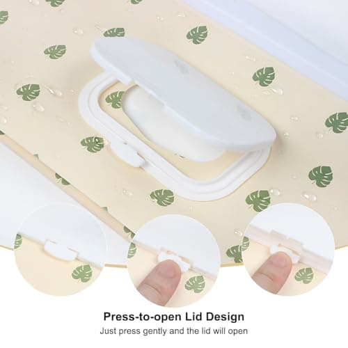 2Pcs Baby Wipes Dispenser, IKR Portable Refillable Wet Wipe Bag Reusable Waterproof for Travel, Camping, Daily Use (Green) — view 5