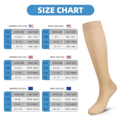 Losvcbcx (2/4/6/7 Pairs Compression Socks for Women & Men 15-20 mmHg is Best Athletic & Medical for Running Flight Travel Nurses — view 3
