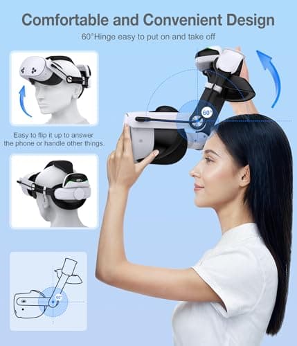 Head Strap with 10000mAh Magnetic Battery Pack Cables for Meta Quest 3S/3/2, Adjustable Comfort Head Strap for Elite Strap,Lightweight VR Headset Strap Enhanced Support&Comfort&Reduce Pressure — view 4