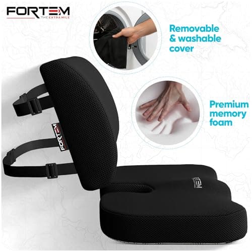 FORTEM Seat Cushion & Lumbar Support for Office Chair, Car Seat Cushions — view 3
