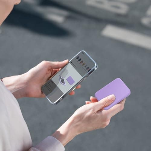Kintion Pocket Mirror, Rechargeable 1X/3X Compact Mirror with Light, Purple — view 2