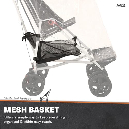 MobiQuip XL Pushchair Winter Accessories Pack - Sun Hood with Vision Panel, Rain Cover, Footmuff & Storage Basket - Official Add-Ons for MobiQuip Special Needs Buggy - Coordinates with Black Stroller — view 6