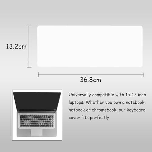 Keyboard Cover,Universal Silicone Keyboard Protective Film Cover Anti Dust Waterproof Keyboard Protector Silicone Protective Cover Compatible with 15-17 inch Laptops,Notebooks,Netbooks,Etc. — view 2