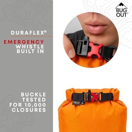 BUG OUT 5L Ultralight Dry Bag, Cordura Ripstop Nylon with Emergency Whistle — view 4
