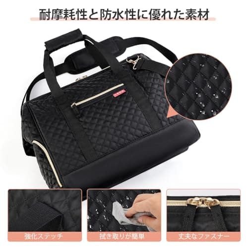 Lekesky Weekend Overnight Bags for Women - 33l Top Large Opening Travel Duffles Bag, Holdall Bag for Airlines with Shoes Compartment (Black,42 * 33 * 24cm) — view 6