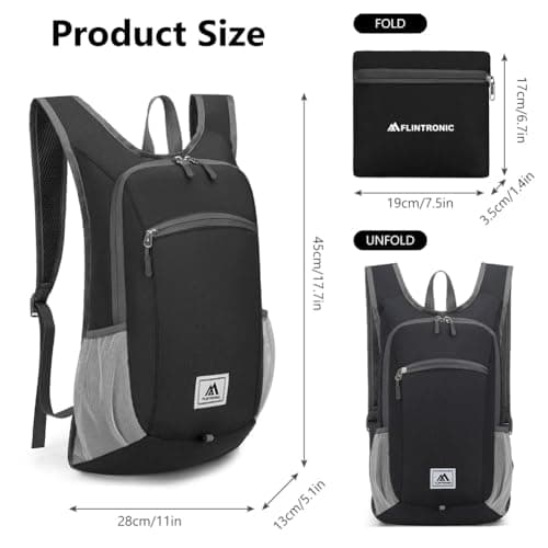 flintronic Foldable Backpack, Ultra Lightweight Rucksack, 16L Hiking Backpack, Unisex Packable Backpack For Men Women, Waterproof Travel Daypack For Outdoor Sport Biking Hiking Climbing — view 5
