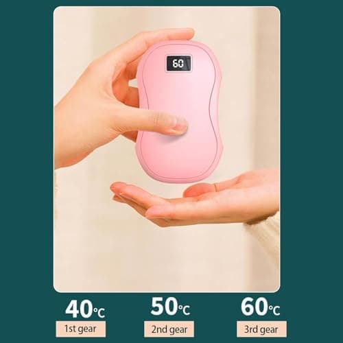 Hand Warmers Rechargeable, Electric HandWarmers, 2 in1 Reusable Electric Portable Pocket Heater USB 4000mAh Power Bank, 3 Levels Heat, Great for Women/Man, Raynauds, Outdoor, Camping, Hiking (Pink) — view 3