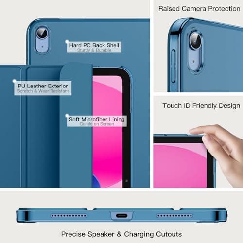 JETech Case for iPad (A16) 11th/10th Gen, Teal — view 3