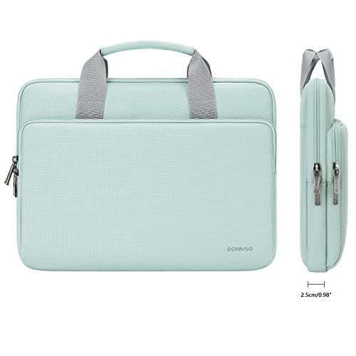 DOMISO 15.6 inch Water-Resistant Laptop Sleeve Bag Carrying Case with Handle for Lenovo Yoga 720 IdeaPad S510 320 ThinkPad T570 E575/HP Envy Pavilion/Dell XPS 15/15.6" Notebooks,Mint Green — view 2