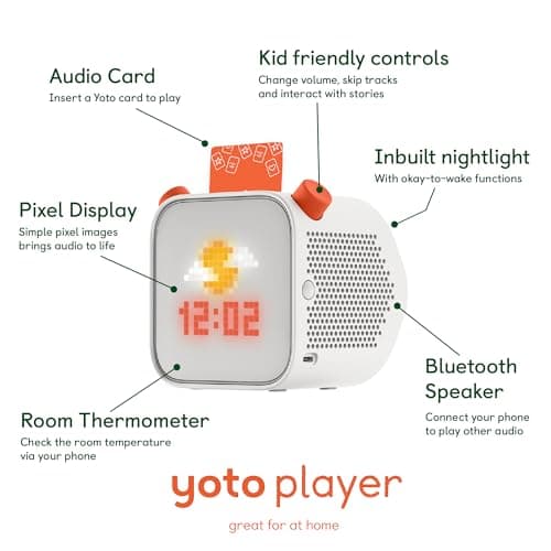 YOTO Player Bundle + Starter Pack Little Kids + Bluetooth Headphones + Adventure Jacket & Card Case in Fruit Punch - Kids Screen-Free Bluetooth Audio Player, All-in-1 Travel Device for Stories Music — view 2